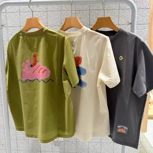 素然26新款女夏季宽松吸湿速干涂鸦印花圆领上衣短袖T恤A0261TS32