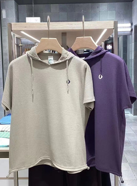 素然T恤 女夏季新品亲肤宽松华夫格连帽莫代尔短袖T恤 A0241TS45