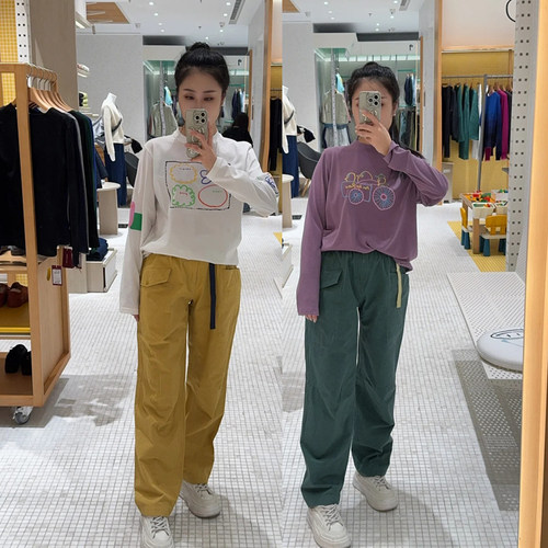 素然裤子 2025女士春新款户外运动工装天日干休闲直筒裤A0251PA12