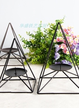 欧式风几何黑色蜡烛浪漫装饰品