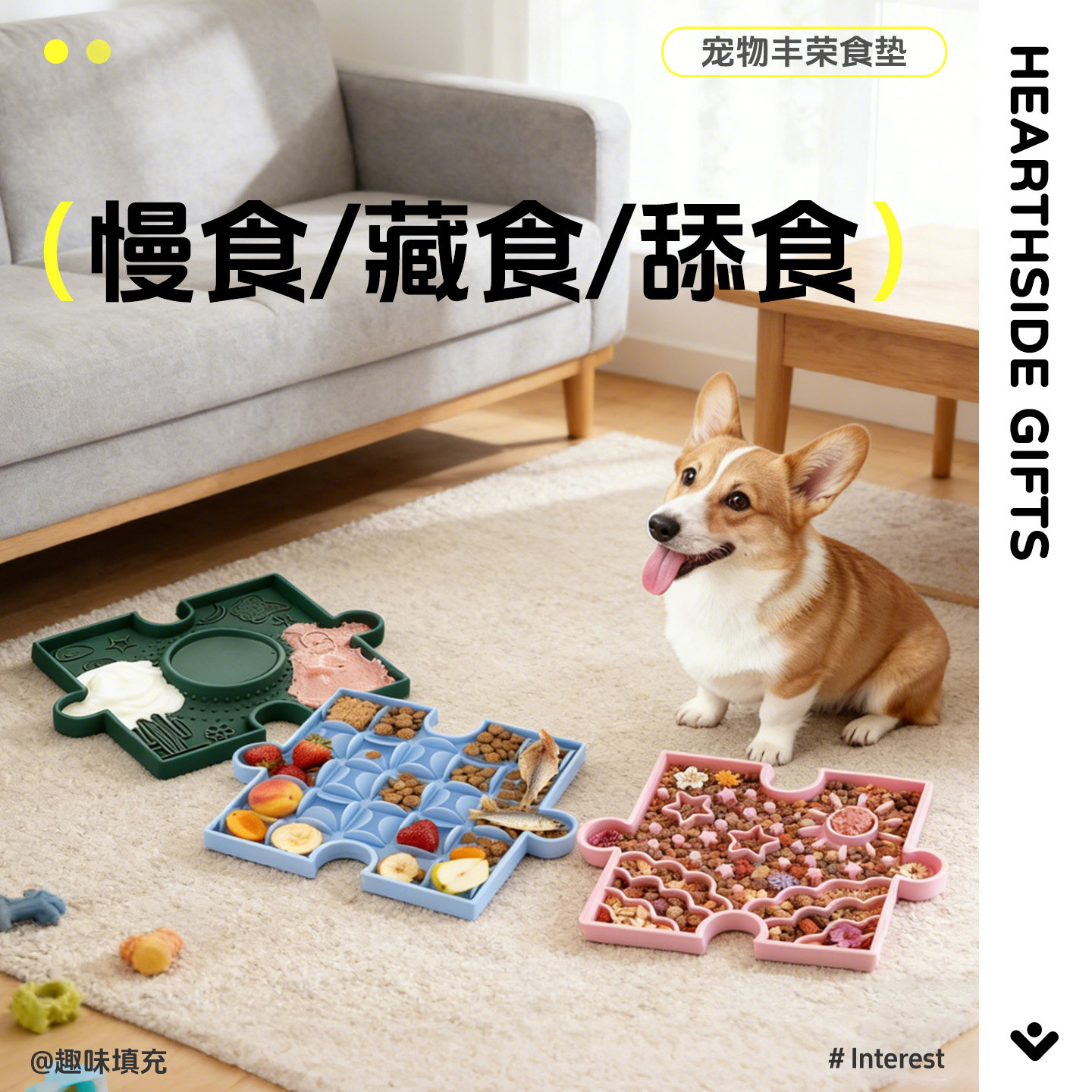 吸附能力极强硅胶宠物丰荣垫猫狗碗慢食碗一垫多用趣味进食神器