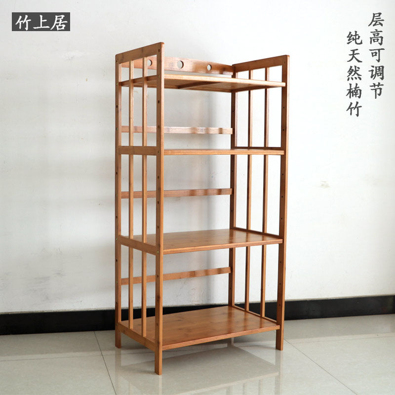 楠竹多层微波炉架厨房置物架多功能层架 实木储物架收纳