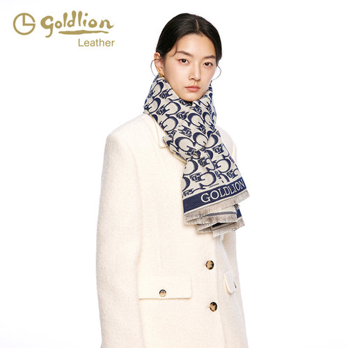 金利来时尚围巾女冬季2025新款高级感印花大披肩流苏围脖防风保暖