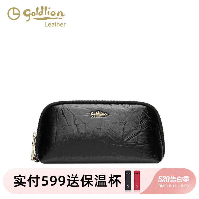 金利来真皮女包卡包2026新款大容量手机零钱包黑色百搭牛皮手拿包