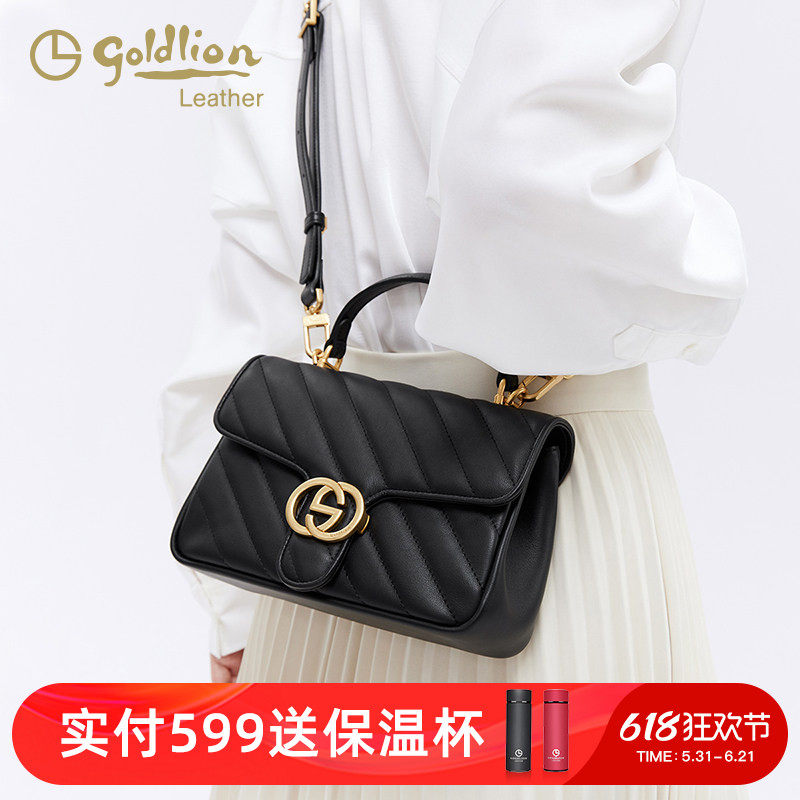 金利来真皮女包单肩包2026新款时尚简约手提斜挎包百搭通勤小方包