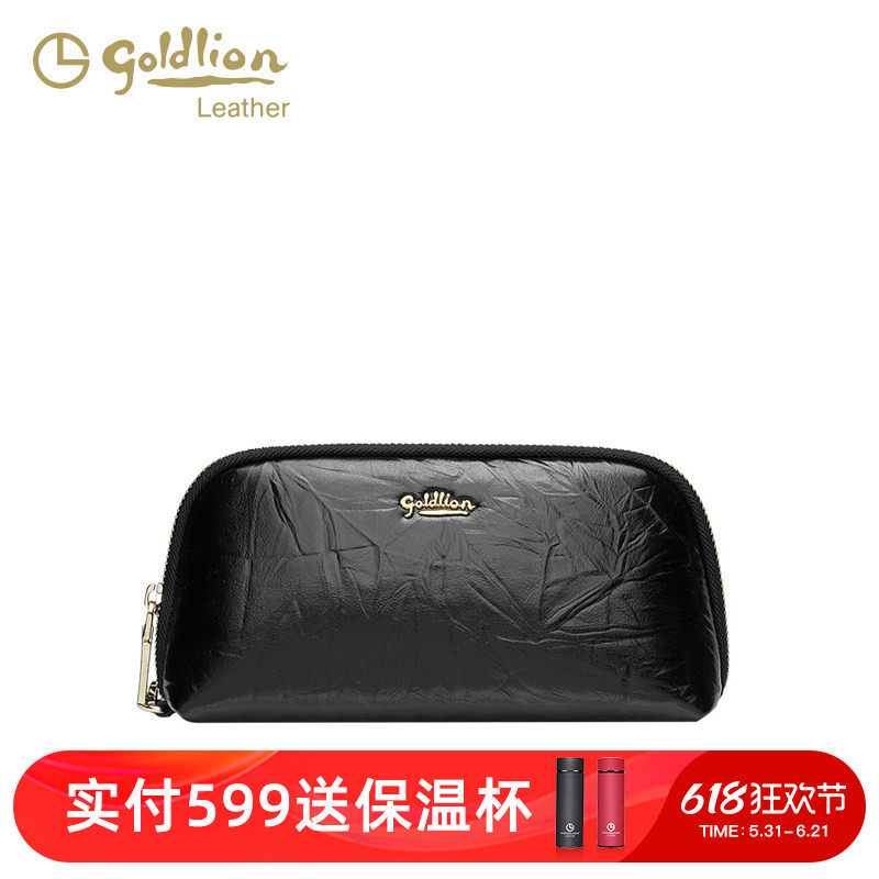 金利来真皮女包卡包2026新款大容量手机零钱包黑色百搭牛皮手拿包