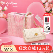 金利来2026新款 女包真皮单肩包时尚 轻奢菱格链条斜挎小方包百搭潮