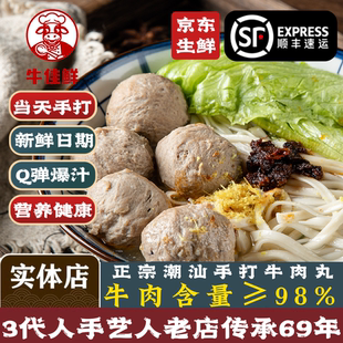潮汕牛肉丸手打正宗汕头牛筋丸特产手工潮州牛丸烧烤火锅丸子商用