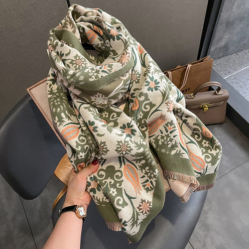 围巾女冬季双面保暖护颈围脖披肩