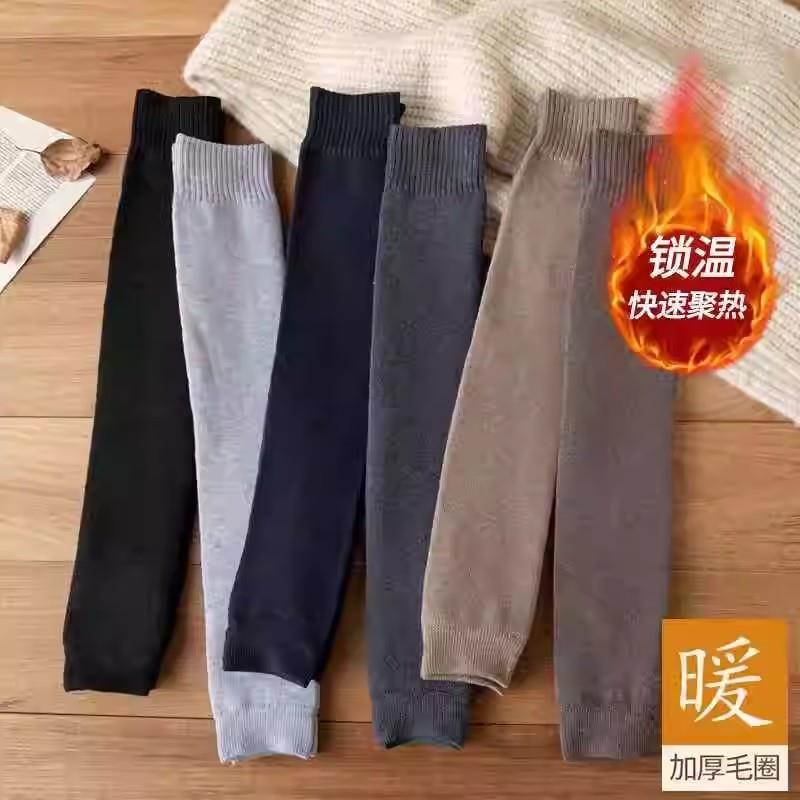 羊绒长筒过膝袜女秋冬保暖加绒大腿袜套护膝腿套配靴子小腿滑雪袜