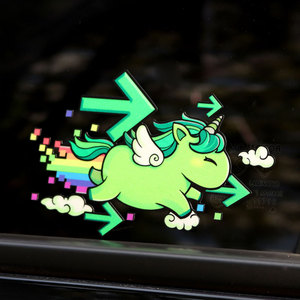 汽车个性创意绿码出行车贴通行码马反光车身贴电动车摩托车装饰贴