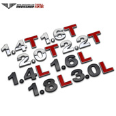 汽车金属排量标1.4T1.8T3.0T2.4L3.0L2.0T尾标后备箱数字标红T标