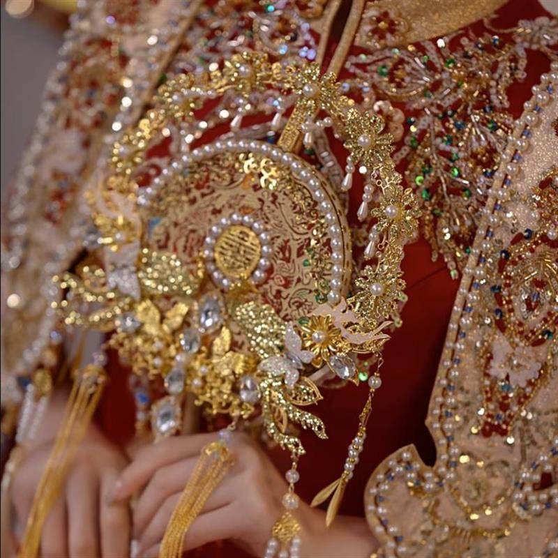 现货直销新中式扇子结婚团扇diy材料包闺蜜结婚礼物送新人秀禾服,居家日用,扇子,淘宝优惠券,粉丝福利购,淘宝优惠卷