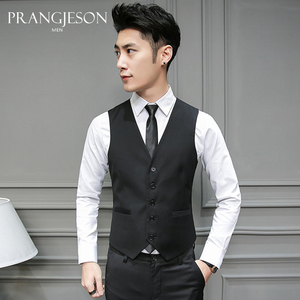Trendy business casual suit vest male Korean version of the small suit vest Slim professional formal dress wedding groomsmen dress