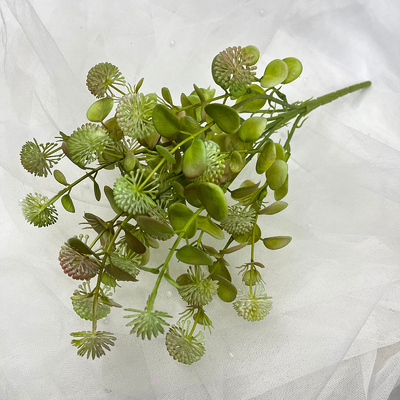 仿真绿植小葱球喷色仿真花乒乓菊塑料花球菊假花跨境热销绿植小球