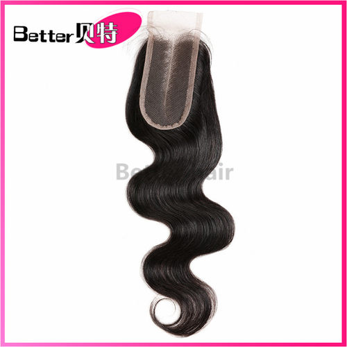 8A peruvian human hair lace closure Body Wave middle part