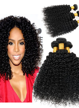 8A Indian Virgin kinky curly hair weave jerry curl 印度发帘