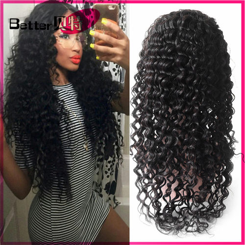 8A kinky Curly Lace Wig Brazilian Virgin Hair Lace Front Wig