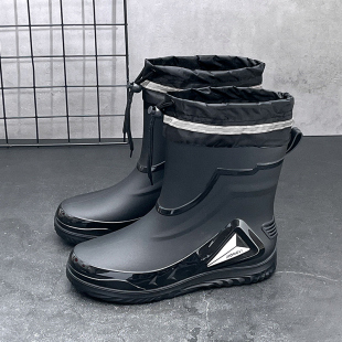 2026新款 防水工地耐磨雨靴加绒钓鱼外卖胶鞋 男士 水鞋 男款 夏季 雨鞋
