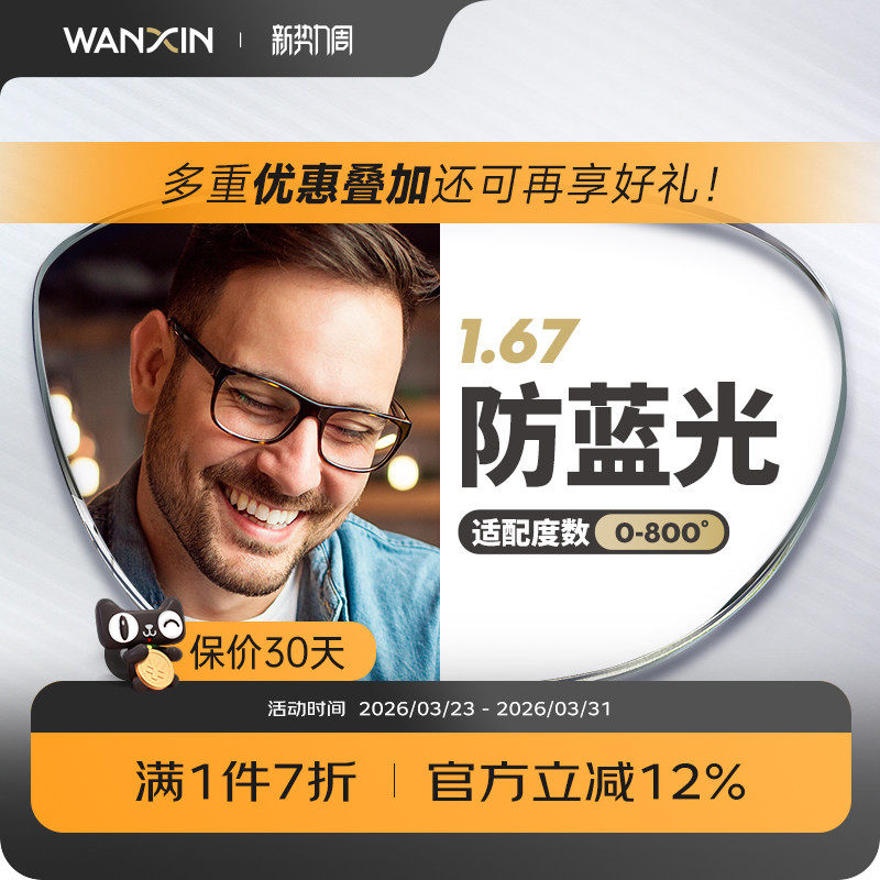 99元史低叠4元金币 万新 防蓝光超薄镜片1.67 ②如图点右上角3个点 - 线报酷