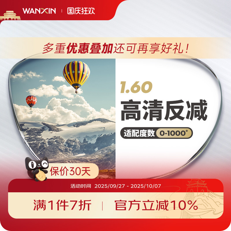 万新超薄防紫外线绿膜非球面镜片