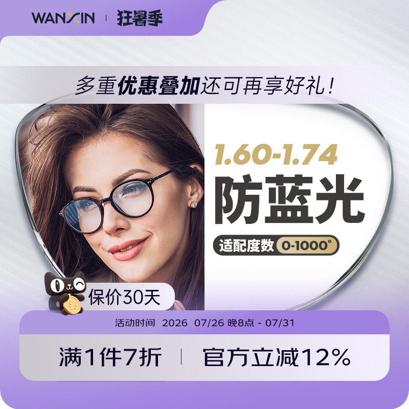 万新官方旗舰防蓝光超薄辐射镜片