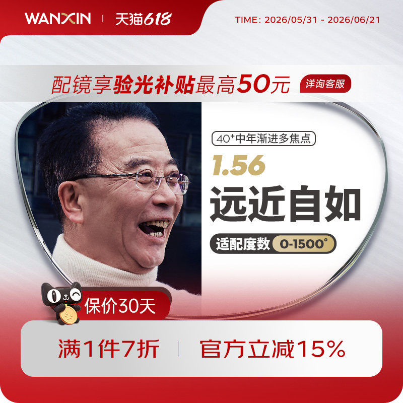 winsee1.56眼镜片近视远视中老年专用镜片万新多焦点定制片
