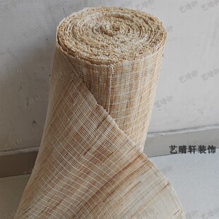麻帘艺晴轩手工麻草面料半透苎麻帘隔断装 新品 饰帘茶室桌旗背景帘