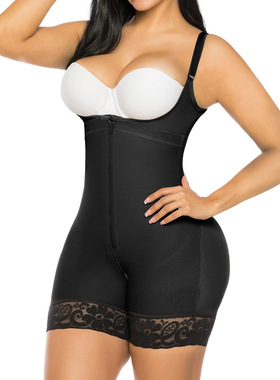 2024跨境外贸连体塑身衣Fajas Colombianas Shapewear高克重网布