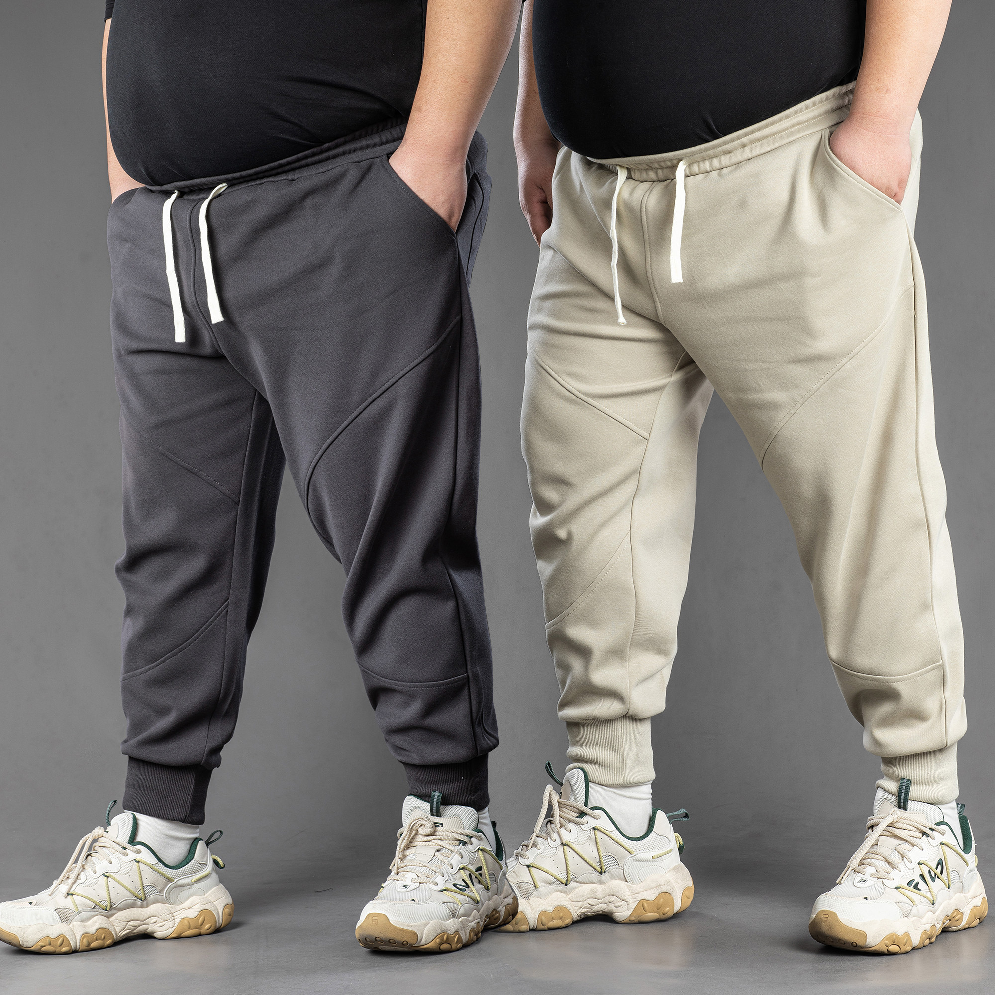 大码休闲裤男士胖子肥佬矮胖宽松卫裤加肥加大长裤秋冬款