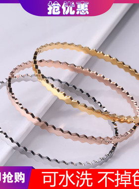 玫瑰14k金蜂巢纯银日韩风手环