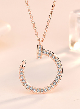 钉子小众设计满钻锁骨链送女友