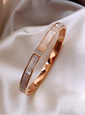 玫瑰金天然带钻韩版学生手环