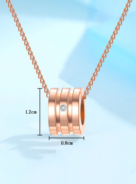 小蛮腰玫瑰彩金七夕节钻石吊坠