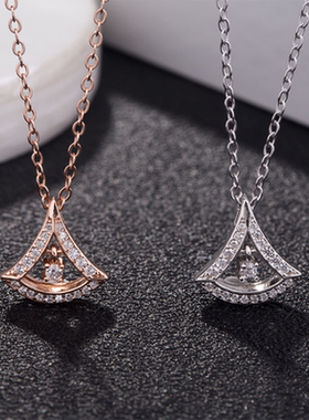 纯银镂空百搭灵动风镶钻锁骨链