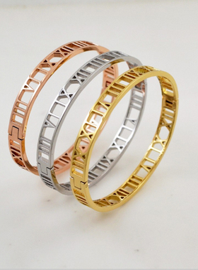 玫瑰彩金韩版时尚风情侣镂空手环