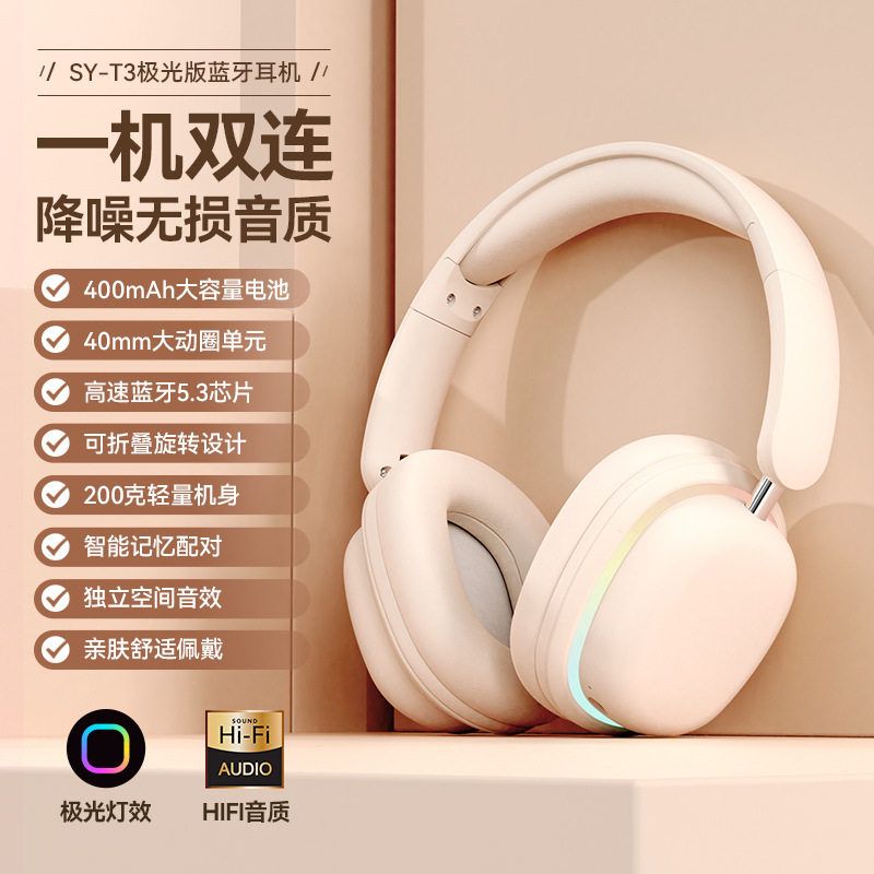 蓝牙音乐头戴式耳机手机发光游戏