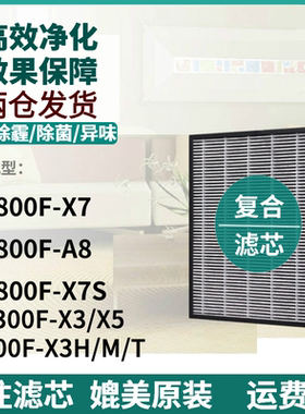 适配贝昂空气净化器滤网KJ800F-X7/X7S(M)/A8 300F-X3/X5滤芯X3H