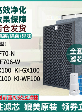 适配夏普空气净化器KI-GF70/WF706/FX100过滤网GX100/EX100芯N/W