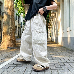 潮牌男童夏季直筒工装裤2026新款宽松中大童长裤儿童夏装痞帅裤子