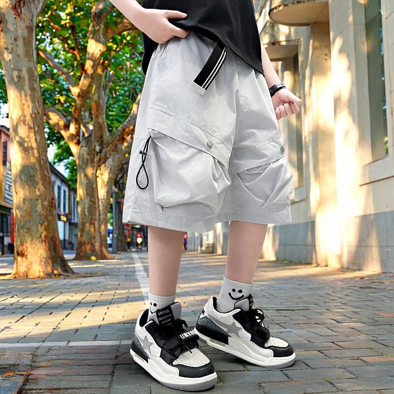 男童夏季运动五分工装短裤2026新款儿童装夏装中大童宽松薄款裤子