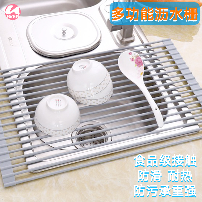 不锈钢碗碟架硅胶水槽碗筷架