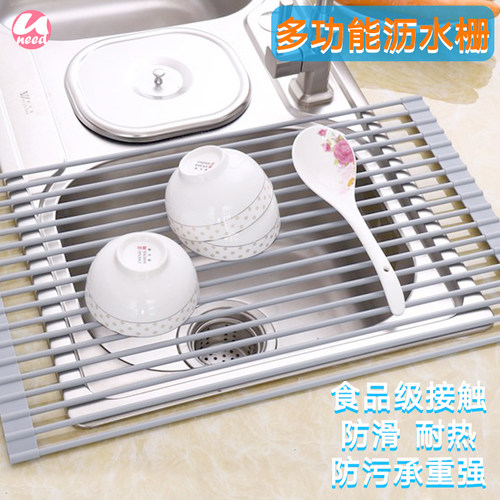 不锈钢碗碟架硅胶水槽碗筷架