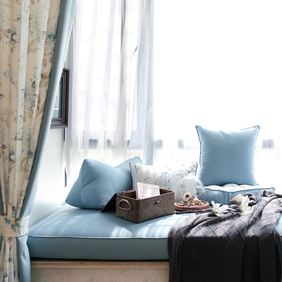北欧式飘窗垫定做卧室田园生活卡