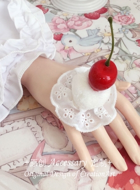 自制可爱下午茶奶油樱桃蛋糕戒指发夹Lolita亚文化发饰