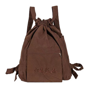 出家人双肩包僧包居士帆布朝山袋男女背包拜佛禅修包佛包