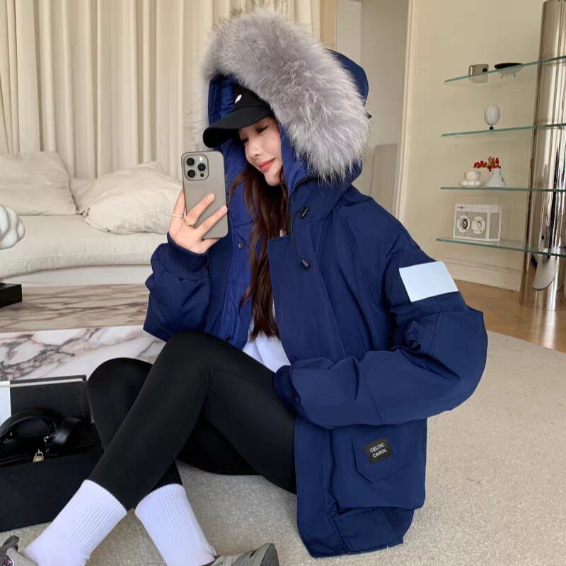 2025冬季新短款小个子加厚滑雪服美式飞行夹克羽绒服女