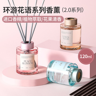 miniso名创优品环游花语无火香薰蜜桃摆件室内持久空气清新淡香氛