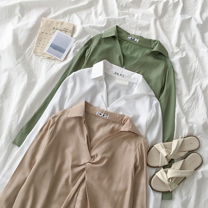 设计感小众百搭衬衫2020春季新款女装韩版ins气质长袖套头上衣潮|ruв категории Женская одежда, рубашка - от Buy2taobao.com для оказания профессиональной услуги покупки агента Taobao