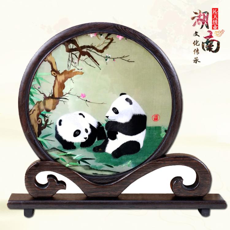 双面绣湘绣沁天绣业摆台
